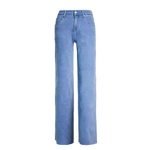 Jeans en denim stretch taille haute pour femmes grandes tailles, coupe ajustée, style confortable et décontracté, 100 % coton, idéal pour l'hiver – Vente en gros - Product Image 1