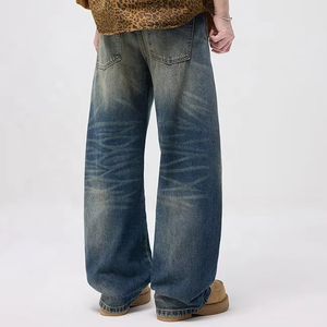 Top Trending 2026 Men's High Waist Straight Leg Stonewashed Denim Jeans Loose Fit Casual Cotton Autumn Wear - Product Image 5