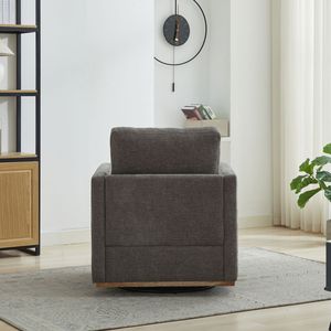 Fauteuil pivotant carré rembourré de 30,7 po de large, fauteuil d'appoint pivotant à 360 degrés, fauteuil club confortable pour salon - Product Image 6
