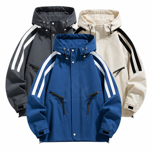 <b>Men's</b> Hooded Stand Windproof Canvas <b>Racer</b> <b>Jacket</b> Full Zip Camouflage Pattern Lightweight Polyester Outdoor Sports Casual Autumn - Product Image 5