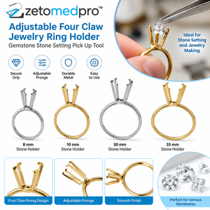 Herramienta ajustable de cuatro garras para sujetar anillos de joyería y gemas ZetomedPro - Product Image 4