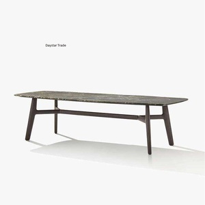 Ensemble de table à manger rectangulaire en bois massif, style minimaliste moderne, chaises de salle à manger contemporaines, hôtel, maison, villa, blanc or, personnalisable - Product Image 1