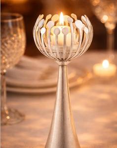 Candelabro de Metal Dorado, Forma Cilíndrica, Resistente al Calor, Decoración para el Hogar - Product Image 2