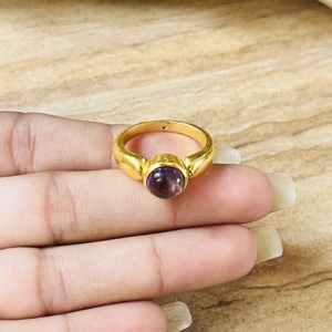 2026 Fashionable Vintage Style Brass <b>Ring</b> Amethyst 18k Gold Plated Classic Dainty <b>Ring</b> For Women <b>Statement</b> <b>Ring</b> For Wholesale - Product Image 6