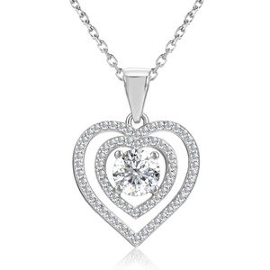 Trang Sức Nữ Kim Cương Moissanite Công Thức Sáng Tạo Vòng Cổ Mặt Dây Chuyền Trái Tim Bằng Bạc Sterling 925 Trang Sức Định Mệnh - Product Image 1