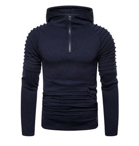 มาใหม่ล่าสุดสบายๆเสื้อกันหนาวพิมพ์ครึ่งซิปHoodyผู้ชายHoodieเสื้อผ้าฝ้าย 100% ยาวStreetwear Hoodiesที่กําหนดเอง - Product Image 3