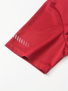 <b>Hot</b> Selling Premium Custom Mesh Practice Jersey Men's Short Sleeve Mesh Sport Wear Breathable Solid Color <b>Red</b> for Fitness - Product Image 3
