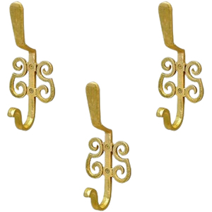 Sets Of 3 Aluminum Metal Unique Shape Golden Antique Finished Wall Mounted Hanger <b>Kitchen</b> Wall <b>Decor</b> Wall Accents - Product Image 1
