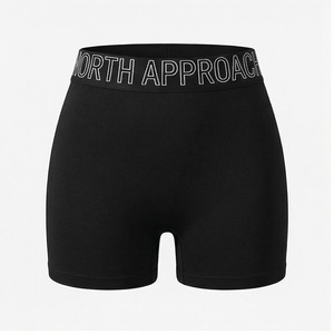 Short de yoga sans couture taille haute North Approach, imprimé lettres noires, taille élastique, vêtements de sport pour femmes - Product Image 1