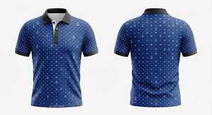 เสื้อโปโลผู้ชายสีน้ำเงินลายสมอเรือ แขนสั้น ผ้าฝ้าย สไตล์พรีปปี้ ระบายอากาศได้ดี ทรงปกติ - Product Image 3