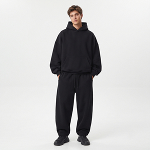 Chándal holgado de felpa para hombre, 100% algodón, corte holgado, hombros caídos, peso pesado 420 GSM, ropa de calle de invierno, chándal oversize para hombre - Product Image 6