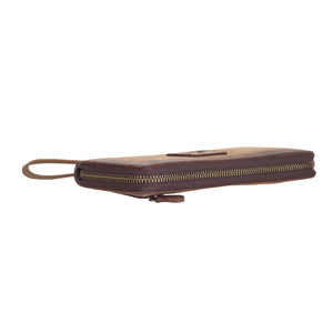 Cartera de mano tipo pulsera para mujer Oil Pull Up, de cuero genuino, con bloqueo RFID, cremallera completa, tarjetero y monedero, forro de PVC vintage - Product Image 5