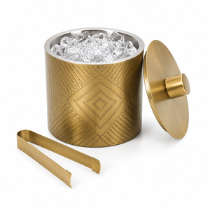 Seau à glace en acier inoxydable martelé avec poignées, refroidisseur à champagne et vin argenté pour bar, fête, hôtel et restaurant - Product Image 3