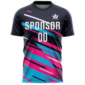 SPARKWELL Men's Black Soccer Jersey Crew Neck Short Sleeve Front Printed Sublimated Moisture Wicking 180G Polyester <b>Athletic</b> Fit - Product Image 4