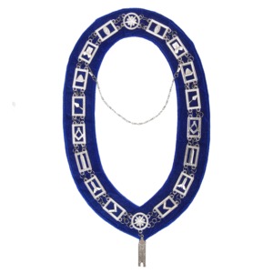 Masonic Sew-On Badges Set of 12 Blue Leather Vintage Embroidered Lace with <b>Silver</b> Emblems and Customizable Design - Product Image 6