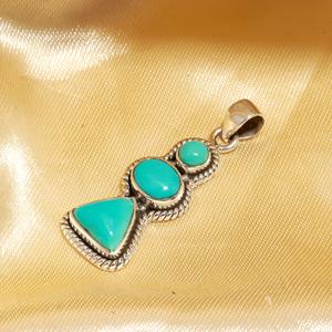 Pendentif en turquoise naturelle de qualité supérieure, argent sterling, turquoise d'Arizona, idéal pour les fêtes, prix d'usine, bijoux en gros - Product Image 2