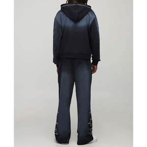 Custom Streetwear Acid Washed Vintage Tracksuit Men's Streetwear Distressed Hoodie and <b>Sweatpants</b> <b>Set</b> - Product Image 5