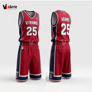 Conjuntos de Camisetas y Pantalones Cortos de Baloncesto Sublimados Personalizados, Uniformes de Baloncesto para Hombre de Secado Rápido, vafir - Product Image 1