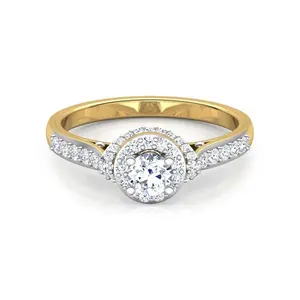 Luxe à la mode 8 grammes 14KT or jaune bague personnalisée bagues en diamant véritable pour les femmes bande de fiançailles fournisseur de bijoux fins inde