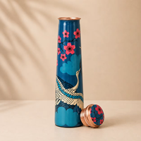 Bouteille d'eau en cuivre personnalisée imprimée, gourde en cuivre pur anti-fuite, cadeaux d'entreprise, logo personnalisé, cadeaux promotionnels, 1 litre