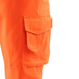 Pantalon utilitaire en polyester respirant et imperméable à logo personnalisé, haute visibilité, robuste, sergé, multi-poches, avec bande réfléchissante - Product Image 6