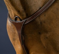 Top équestre 3 points attachement en cuir véritable concours long pont plastron équipement de selle sécurisé pour les propriétaires de chevaux