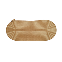 Ensemble de sets de table en jute tressé artisanal, chemin de table ovale spirale bicolore, sets de table ronds avec boucle de suspension, vente en gros