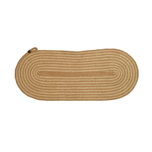 Handcrafted Braided Jute Dining Mat Set Two-Tone Spiral Oval <b>Table</b> <b>Runner</b> <b>Round</b> Placemats with Hanging Loop Wholesale - Product Image 4