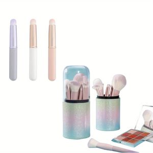 Set di 3 Pennelli per Labbra Bianchi, Viola e Rosa con Punta Arrotondata e Lucidalabbra Viola Stardust per MAC, Stile Smudge, 10 Cappucci Inclusi - Product Image 2