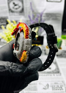 Red Dragon Iced Out Digital Watch Moissanite Diamond Look Hip Hop Bling Luxury Statement Wristwatch Unisex Fashion - Product Image 5
