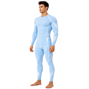 Ensemble de survêtement de compression athlétique pour hommes, séchage rapide, manches longues, sous-vêtement technique, leggings, extensible, pour la gym et le sport - Product Image 4
