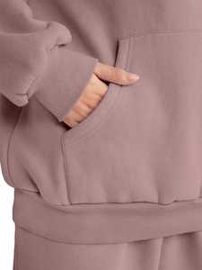 Conjunto Deportivo Urbano de Lujo para Mujer, Corte Holgado, Felpa Gruesa de Algodón, Conjunto Combinado, Sudadera con Capucha Estilo Urbano - Product Image 4