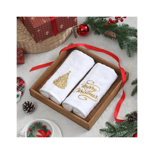 Paño de Cocina con Bordado de Estrella de Navidad, Algodón, 40x60 cm, 280 GSM, Secado Rápido, Absorbente, Tejido Resistente, Uso Diario, ISO 9001 - Product Image 2