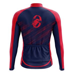 <b>Men</b> <b>Cycle</b> Wear <b>Jacket</b> Red Navy Long Sleeve Zip Front Lightweight Breathable Sports <b>Jacket</b> for Outdoor Cycling Fitness - Product Image 2