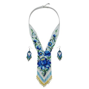 Conjunto de Joyería Étnica Elegante Hecho a Mano con Cuentas en Cascada Azul de Proveedor Indio, Disponible para la Venta, Ideal para Bodas y Fiestas - Product Image 3