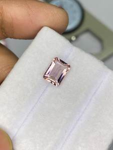 Tourmaline naturelle de couleur pêche, coupe octogonale, pierre précieuse 1,90 ct, 6,50x9,00 mm, pierre facettée non montée pour la fabrication de bijoux fins - Product Image 6