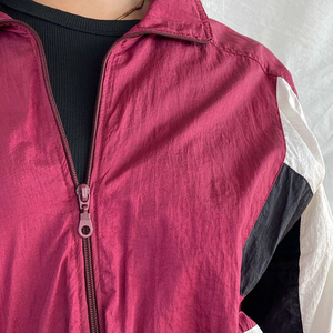 Chaqueta Deportiva con Bloques de Color, Cierre de Cremallera, Estilo Deportivo, Material de Poliéster Transpirable, Cuello Alto, Corte Corto, Unisex, Primavera - Product Image 2