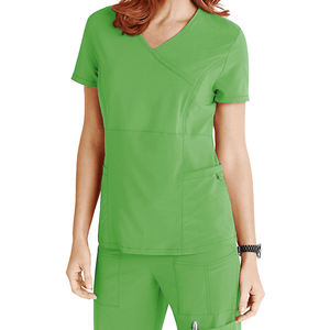 New Arrival High Quality V Neck Women Nurse Uniform Jersey Fabric Breathable Summer Hospital <b>Scrubs</b> Customizable <b>Tops</b> For Women - Product Image 4