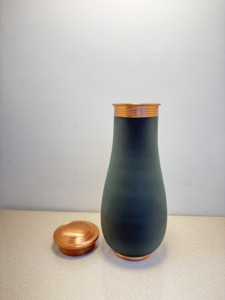 Premium Matte Emerald Green Pure Copper Bedside Carafe Jar 1500ml Powder Coated Forest Green Pot Luxury Wellness Metal Drinkware - Product Image 6