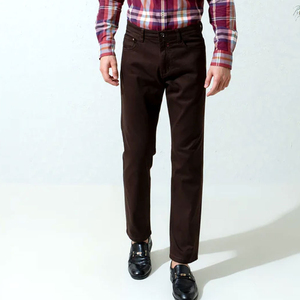 2026 New Men's <b>Brown</b> Slim Fit Straight Leg Denim Jeans High Waist Cotton Casual Pants Autumn Wear - Product Image 5