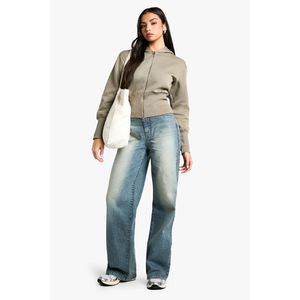 เสื้อฮู้ดดี้ผู้หญิงผ้าฝ้ายทรงหลวมแบบสวมหัว ไหล่ตก สไตล์ลำลอง ขายส่ง - Product Image 3