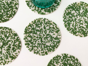 Seed Beads Embroidery Coaster for Tabletop Decor Luxury Custom Beaded Coaster Set with Colorful Seed Beads Design - Product Image 2