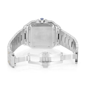 Montre de luxe pour homme, cadran carré, quartz analogique, entièrement sertie de diamants Moissanite, acier inoxydable, style Hip Hop, personnalisée - Product Image 4