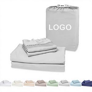 ชุดผ้าปูที่นอนเนื้อนุ่มสำหรับฤดูร้อน 4 ชิ้น ผ้าไมโครไฟเบอร์เย็นสบาย น้ำหนักเบา ผ้าปูที่นอนกันยับ ขายส่ง - Product Image 6