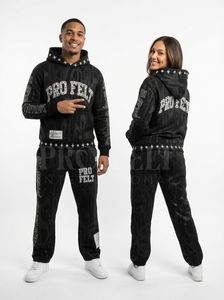 Conjunto Deportivo de Dos Piezas con Capucha para Hombre, Estilo Urbano, Invernal, Estampado, Color Liso, Tejido de Algodón Transpirable, a la Moda - Product Image 2