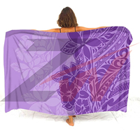 Robe longue ajustée décontractée en mousseline de soie imprimé tribal polynésien, style sarong Lava Lava, avec dentelle, pour l'été, style bohème et streetwear