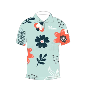 เสื้อโปโลลายดอกไม้แบบกำหนดเอง ระบายอากาศได้ดี น้ำหนักเบา เหมาะสำหรับทีมกอล์ฟ แขนสั้น พิมพ์ลายแบบซับลิเมชั่น เสื้อผ้าลำลองสำหรับการเล่นกีฬา - Product Image 2