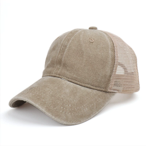 Custom Caps Washed <b>Light</b> Plate Mesh Cap Men's and Women's Breathable Mesh Baseball Cap Trucker <b>Hats</b> - Product Image 6