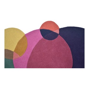 Tapis moderne en laine tufté à la main, motif géométrique bulles aux tons terreux, tapis sculpté 3D doux - Product Image 2