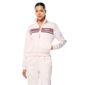 Conjunto Deportivo de Dos Piezas para Mujer, Chaqueta con Cierre Completo y Cuello Alto, Pantalones de Pierna Recta con Rayas en Contraste, Cintura Elástica, Venta al Por Mayor, Personalizado OEM - Product Image 3